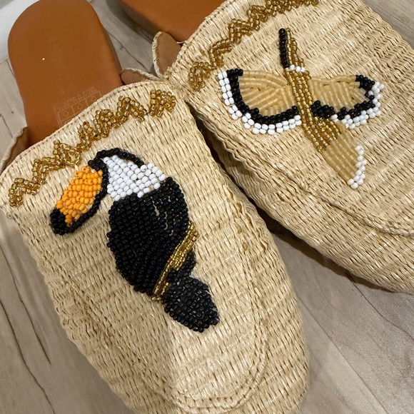 FARM Rio Tucan Rafia Mules - Picture 3 of 3